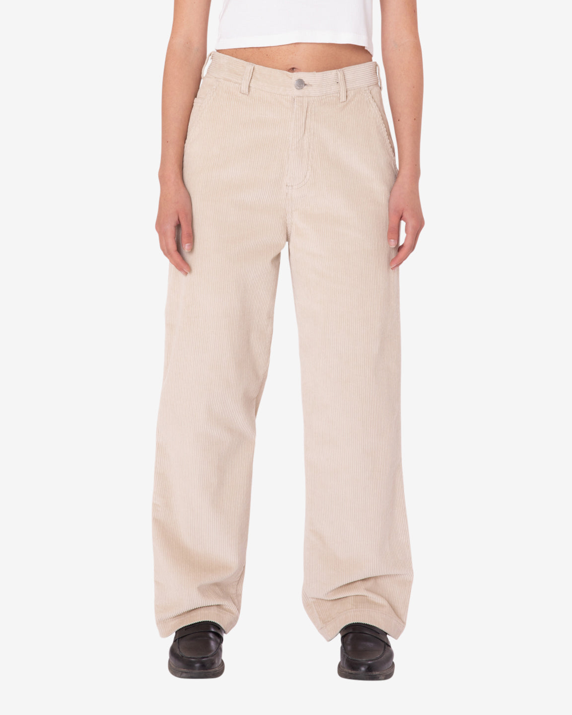 obey brighton corduroy carpenter pant silver grey