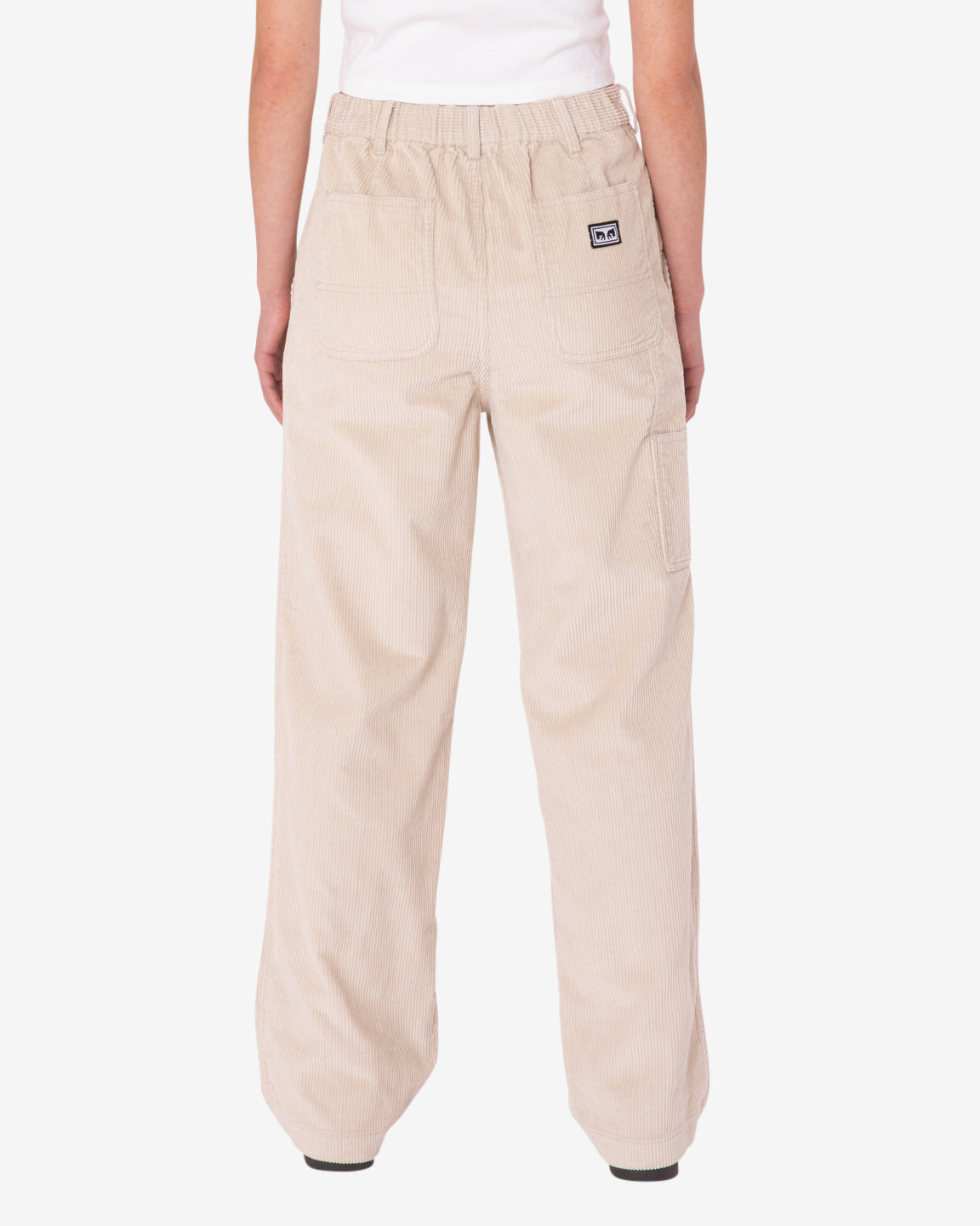 obey brighton corduroy carpenter pant silver grey