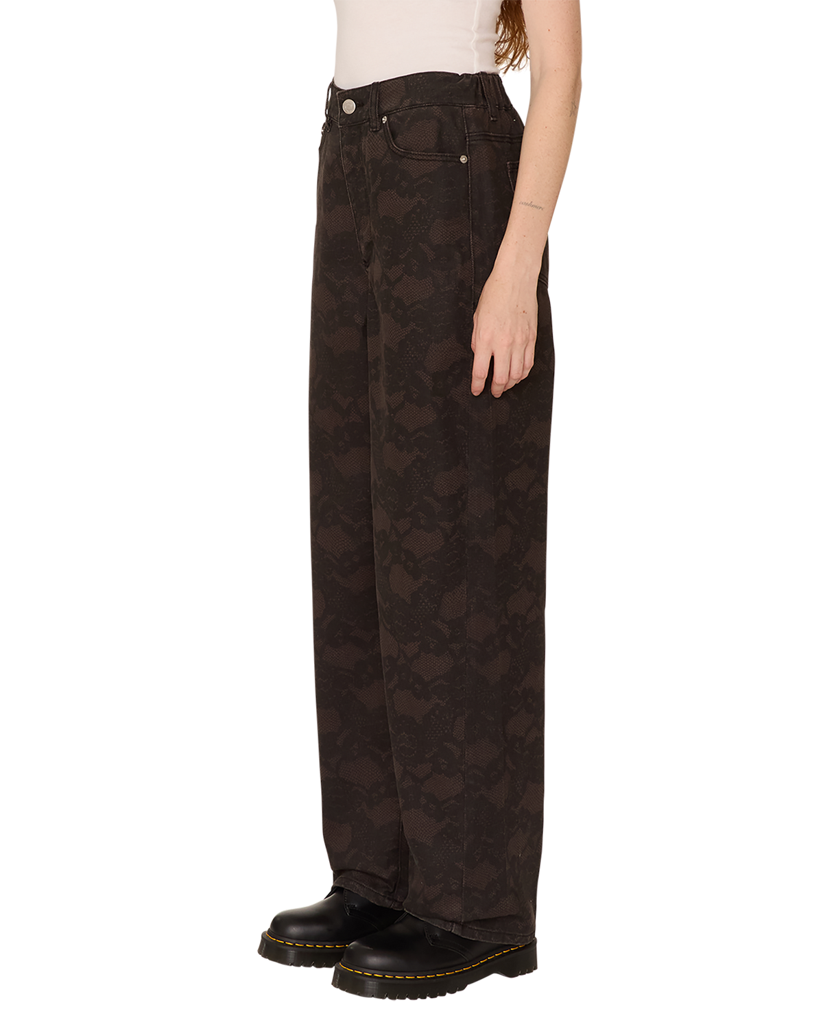 obey leah iii baggy 5 pkt pant chocolate