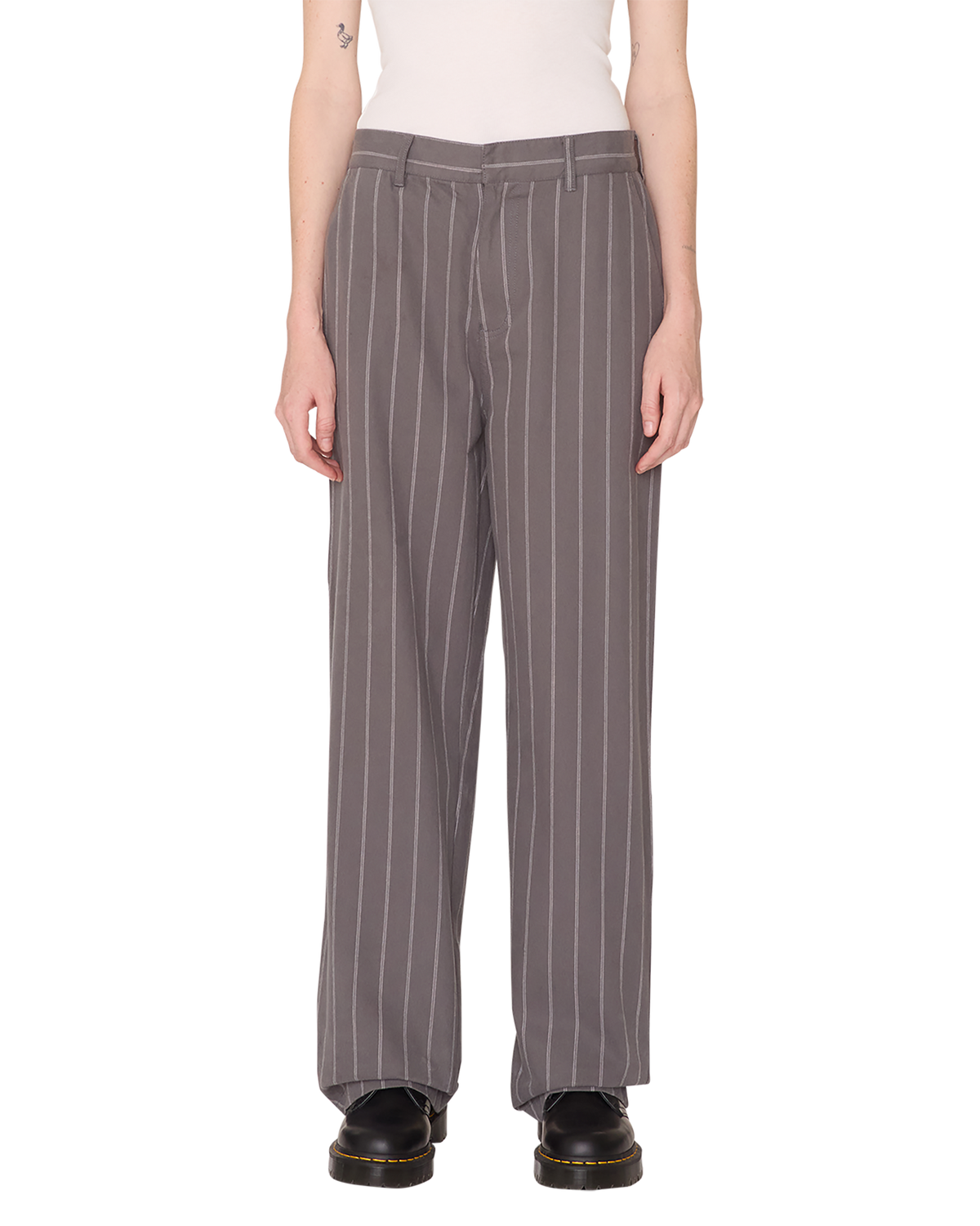 obey mystery stripe carpenter pant dark grey multi