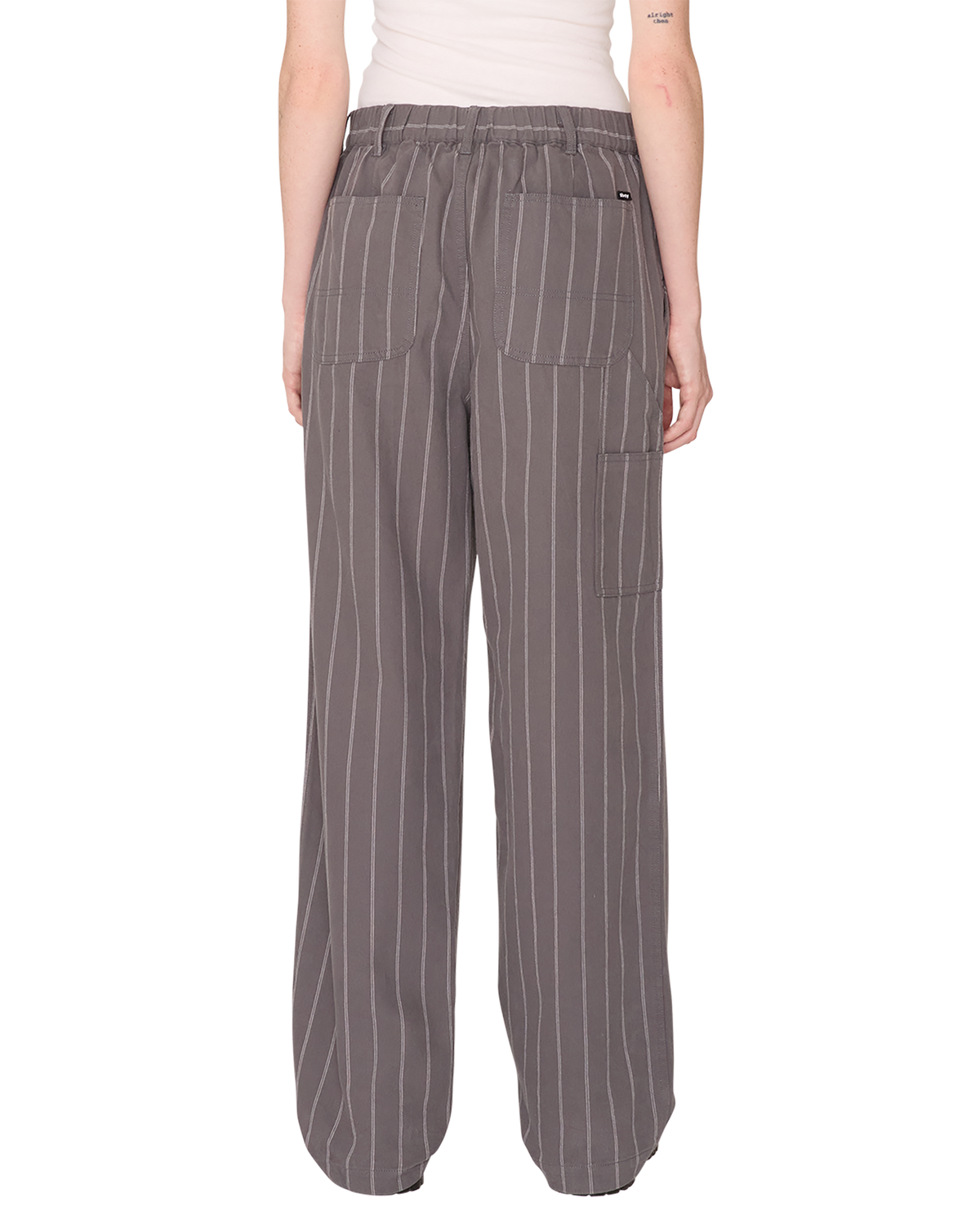 obey mystery stripe carpenter pant dark grey multi