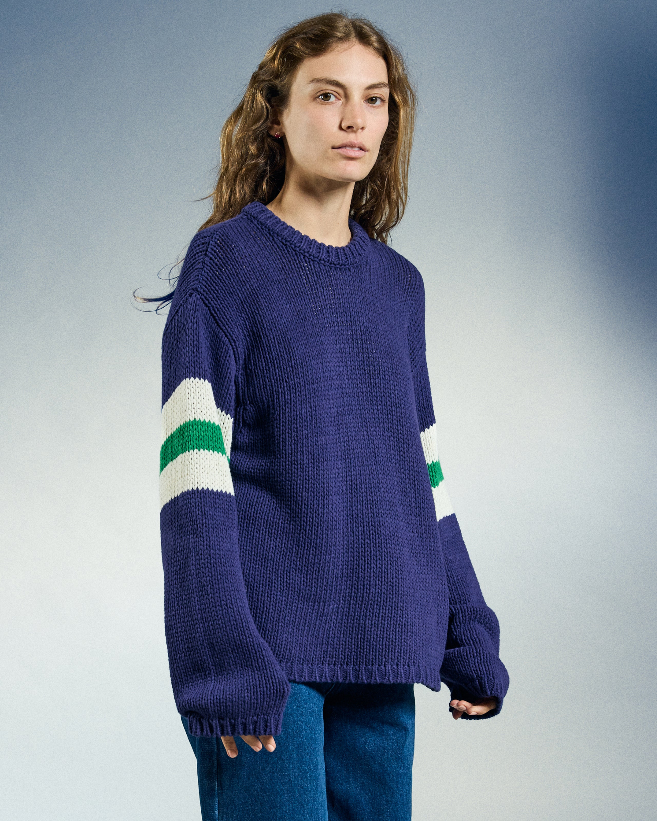 ZONE STRIPE SWEATER (zoomed)