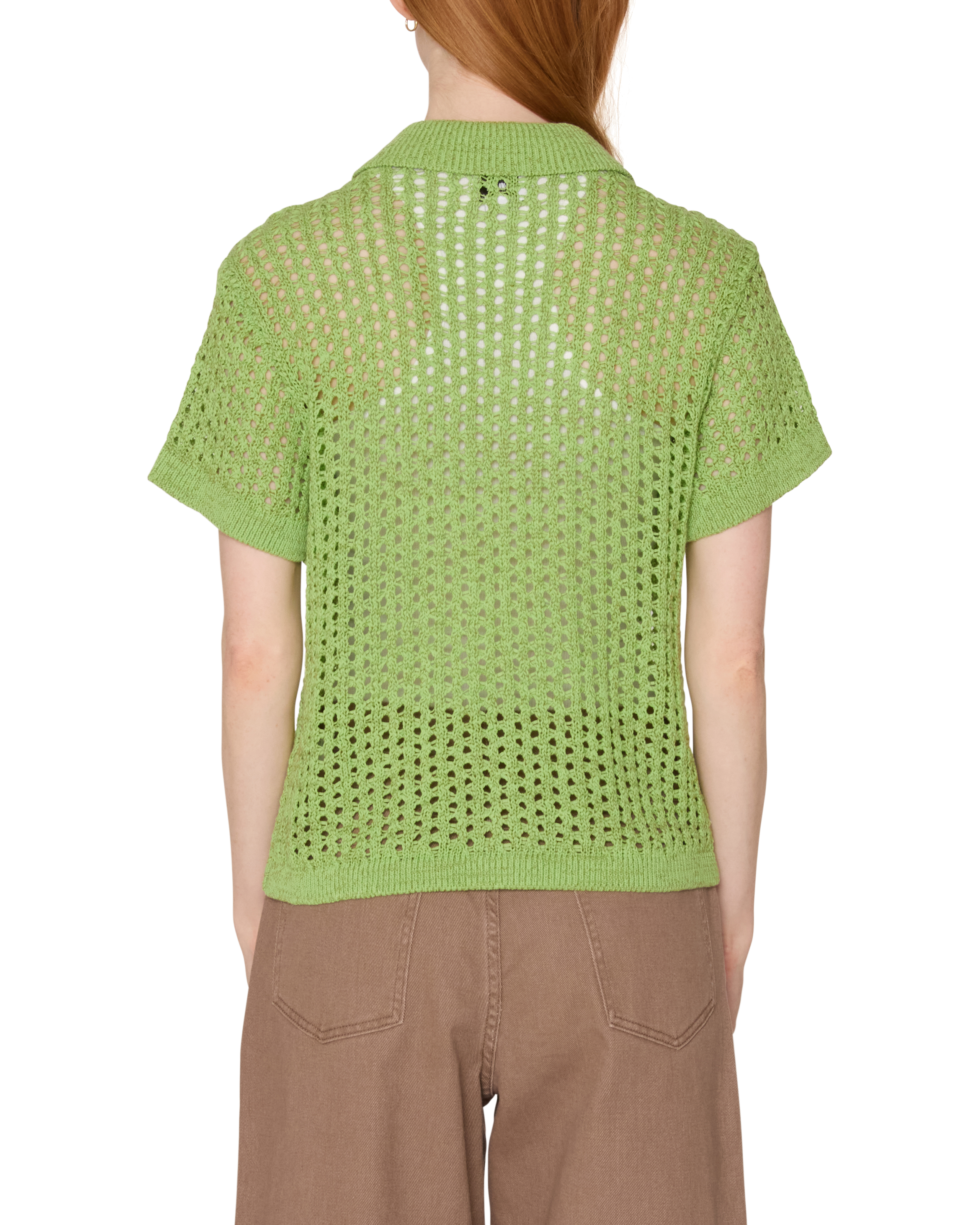 obey milly open knit sweater light green multi (zoomed)
