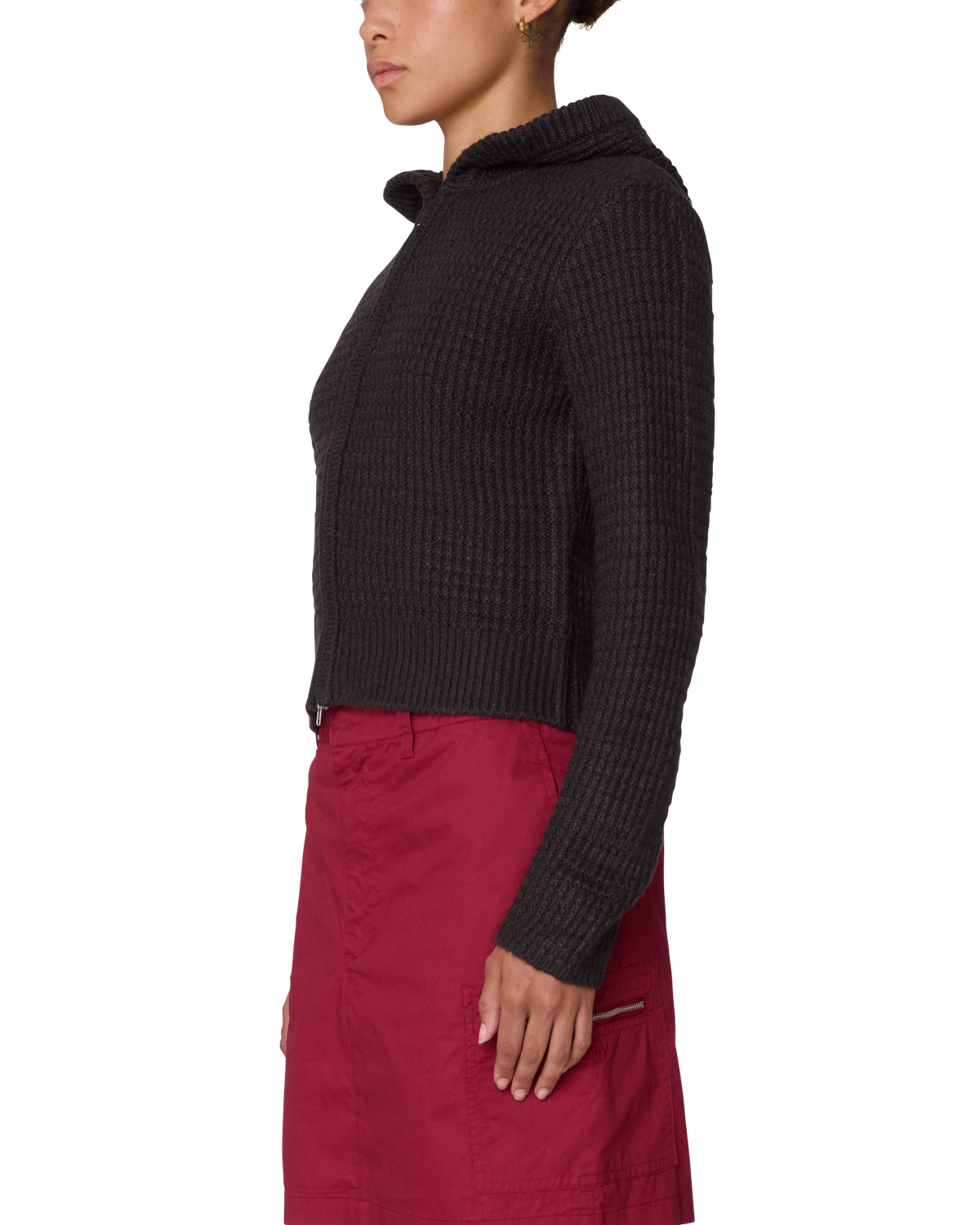 GLENDA HOOD ZIP SWEATER
