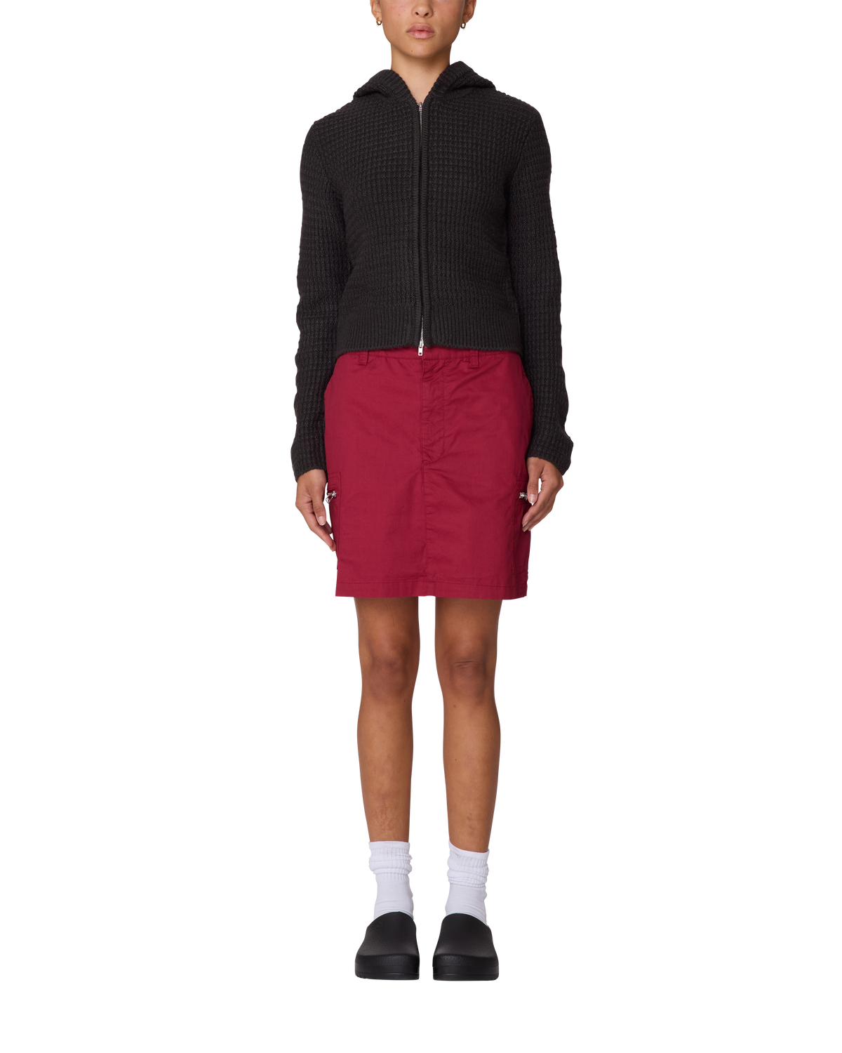 GLENDA HOOD ZIP SWEATER