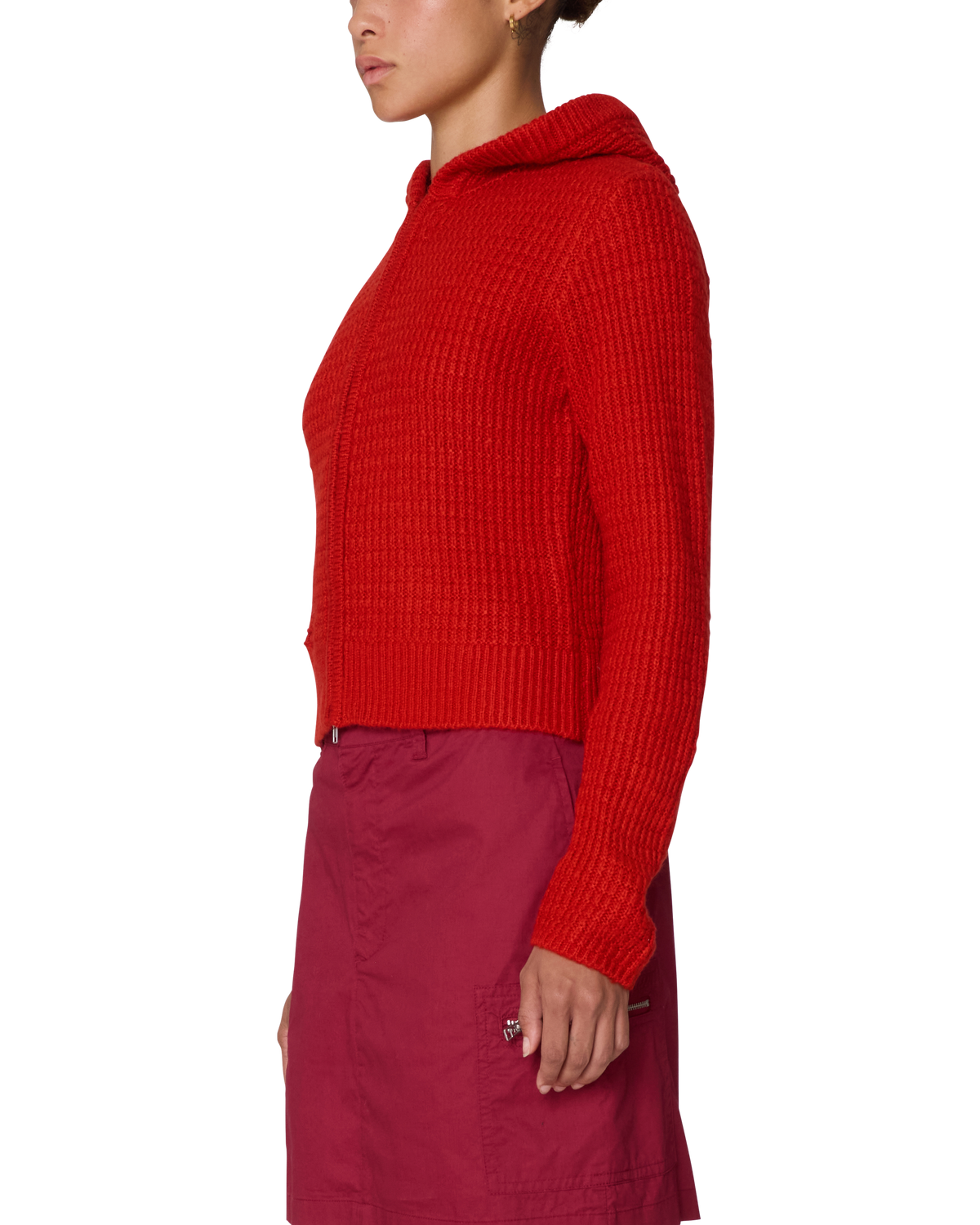 GLENDA HOOD ZIP SWEATER