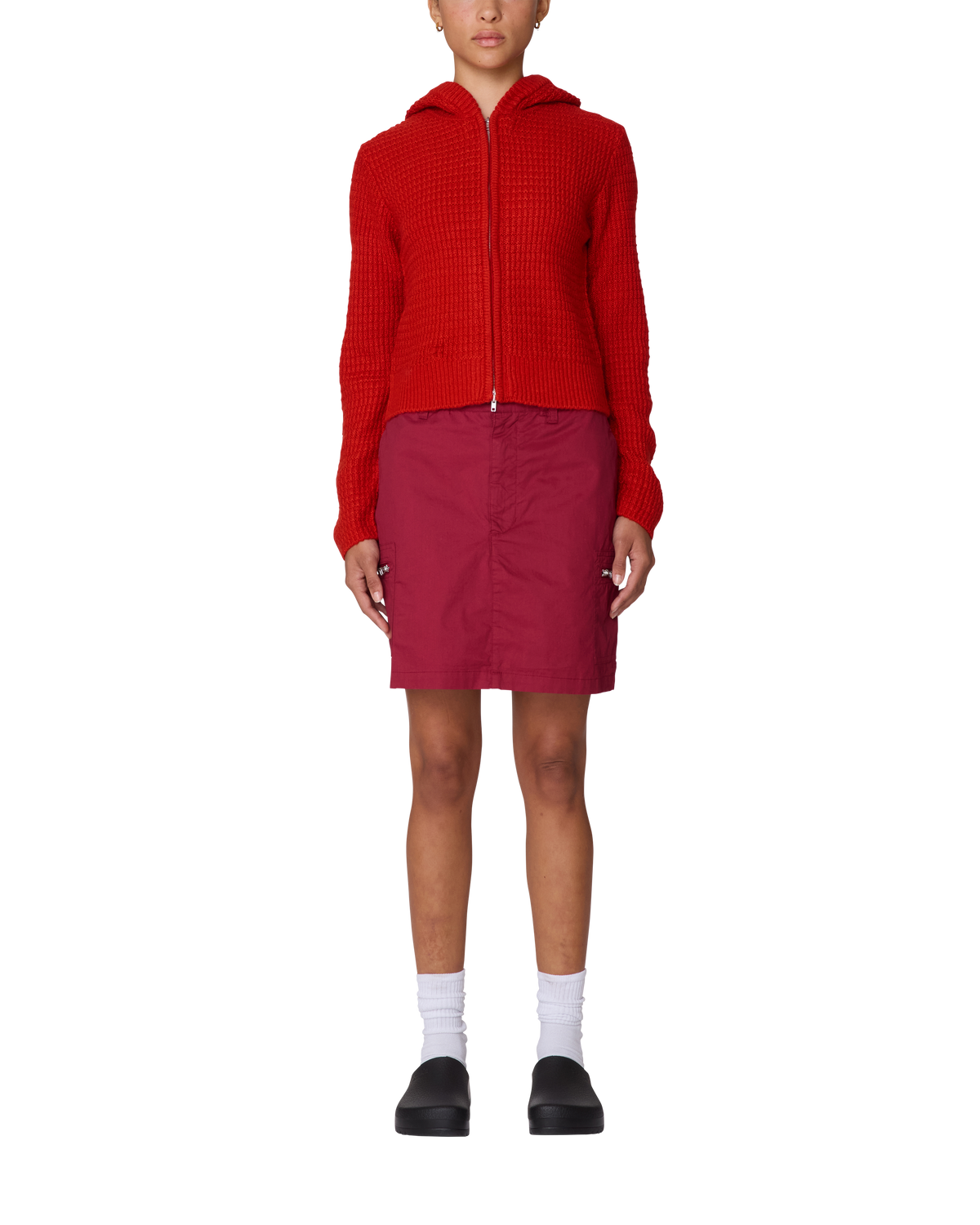 GLENDA HOOD ZIP SWEATER