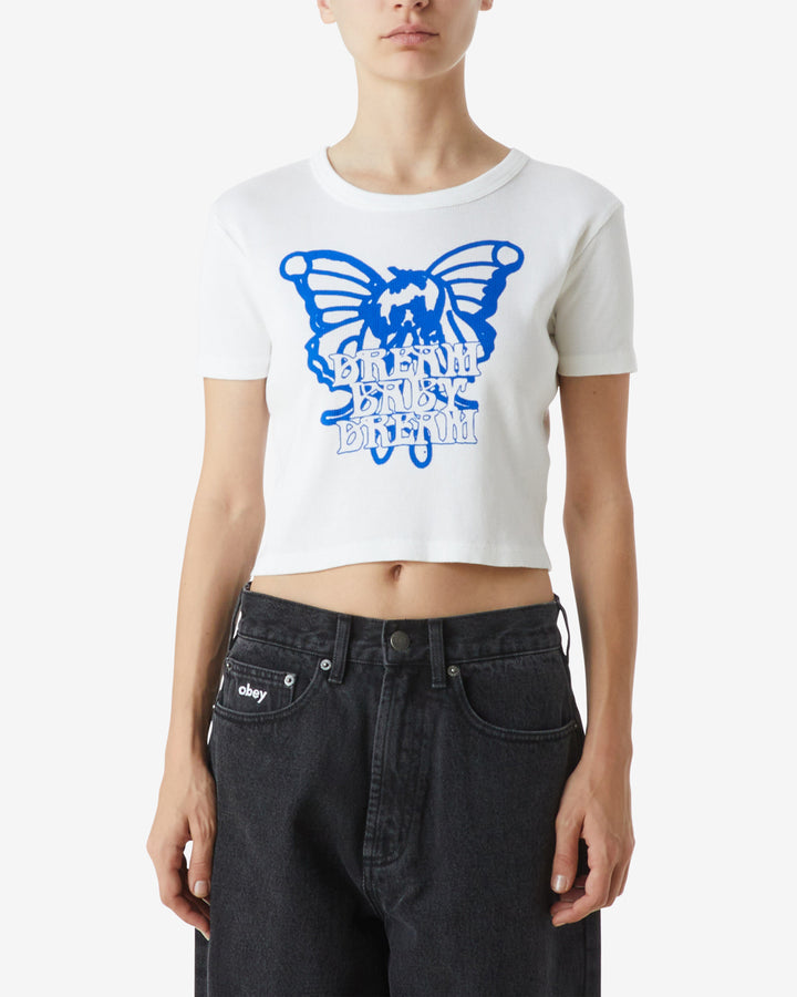 DREAM BABY DREAM CROPPED RIB T-SHIRT WHITE