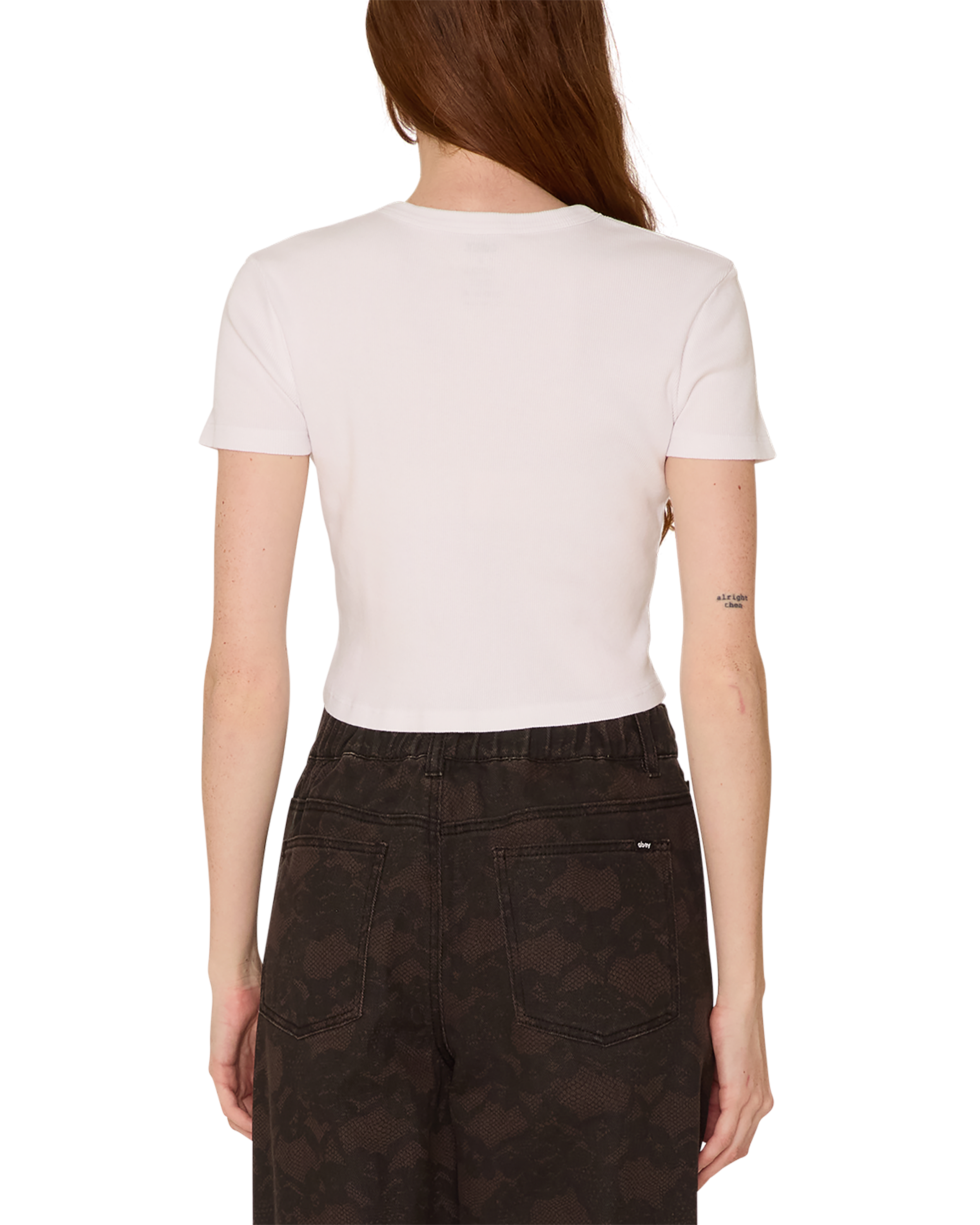 obey catalogue cropped emma t shirt white