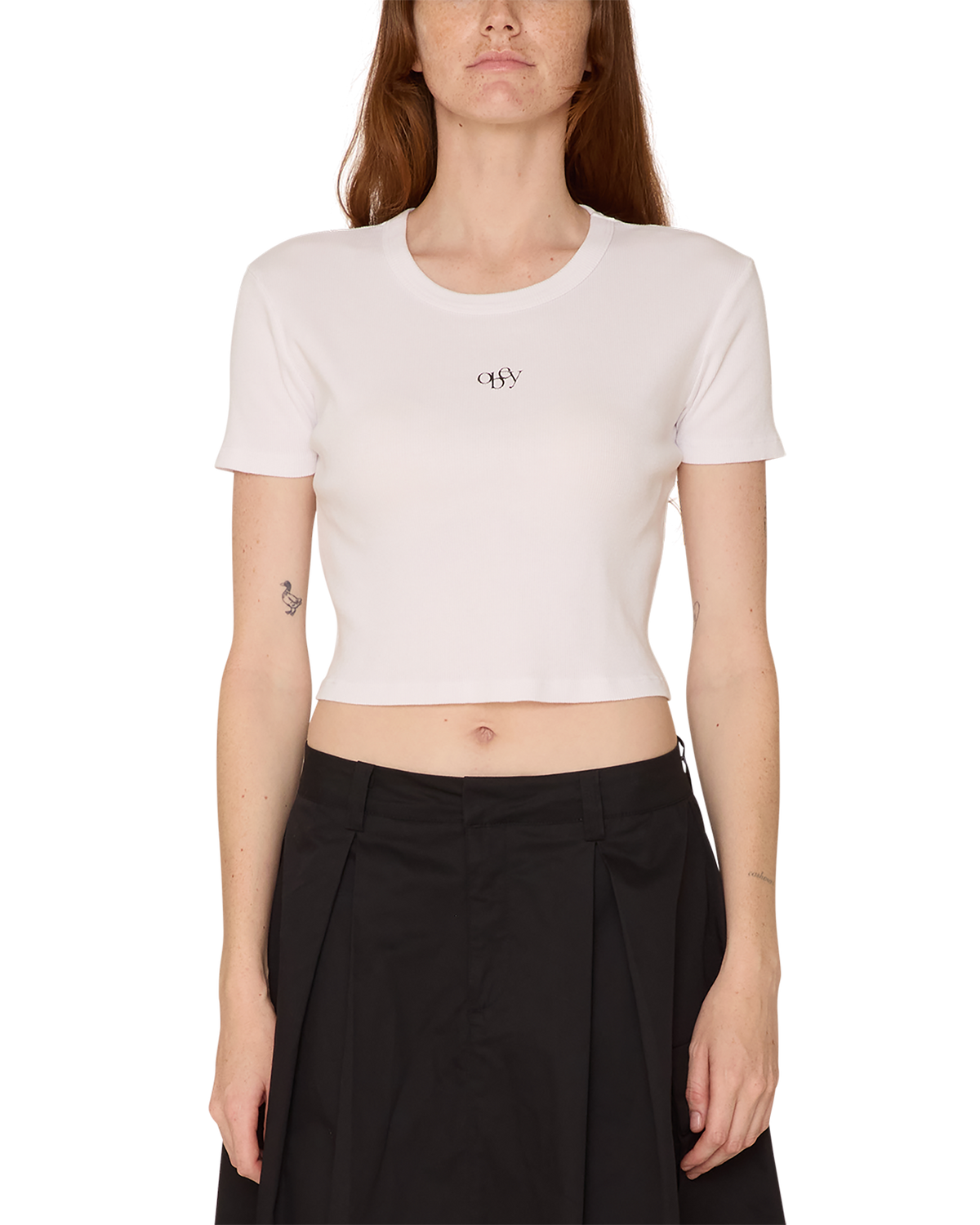 obey jumpy obey cropped emma t shirt white