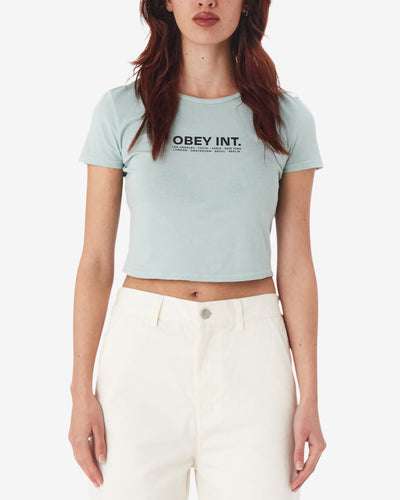 OBEY INT. CROPPED FITTED T-SHIRT