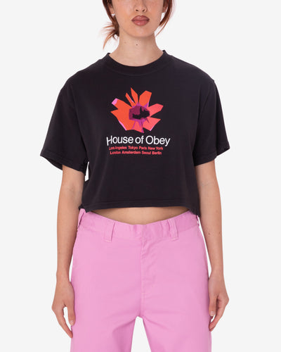 HOUSE OF OBEY FLORAL WEEKEND CROP T-SHIRT