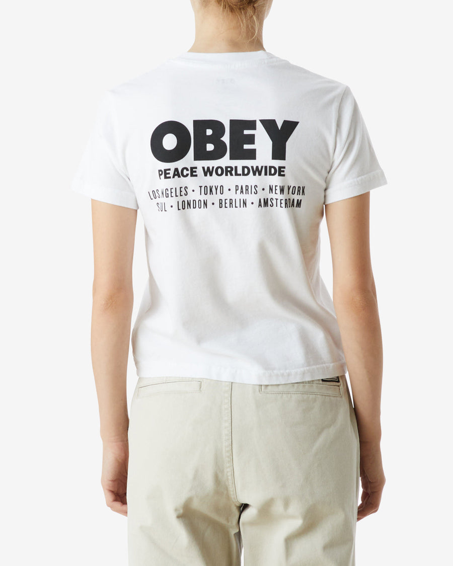 obey peace worldwide kaylin t shirt white