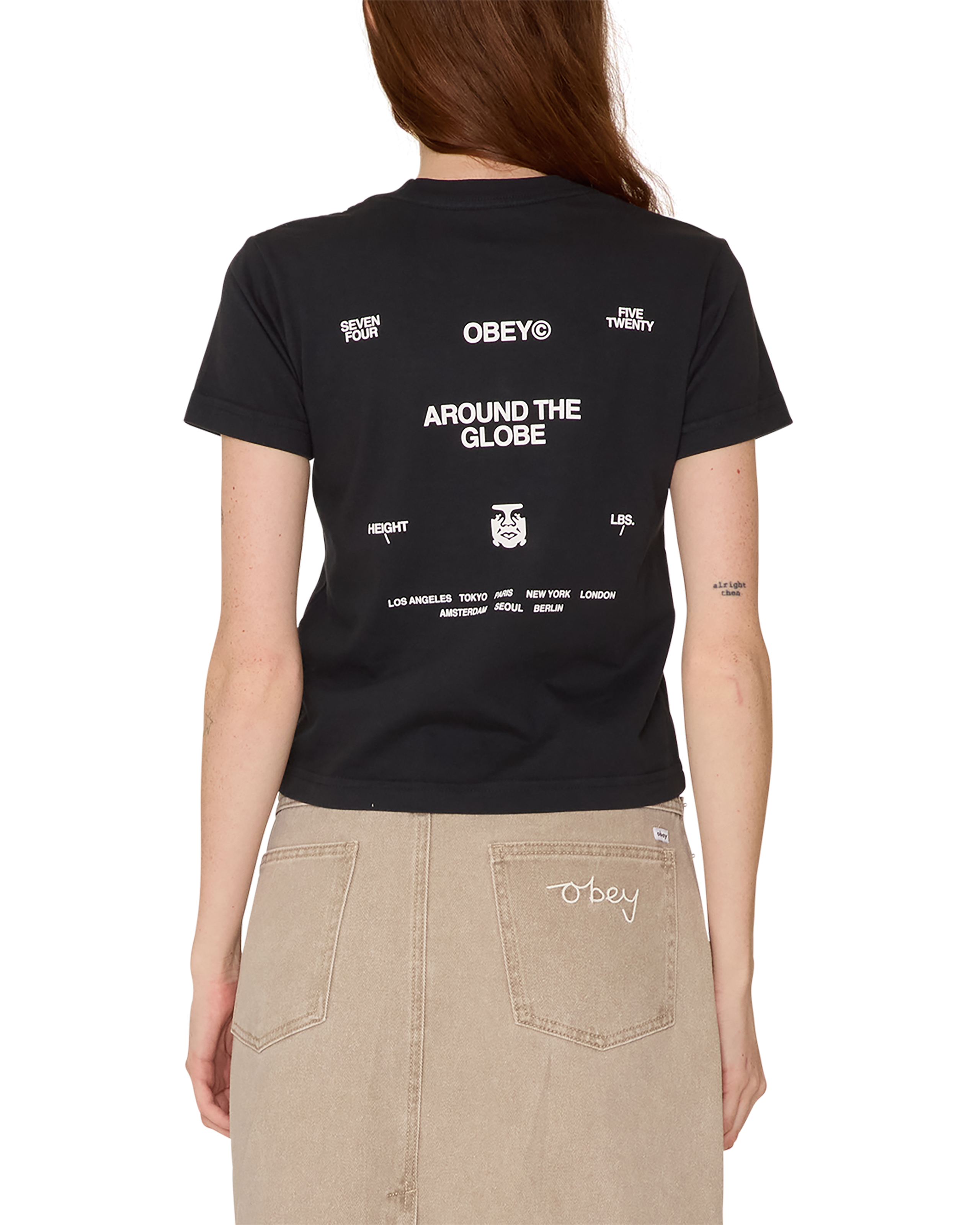 obey around the globe kaylin t shirt black