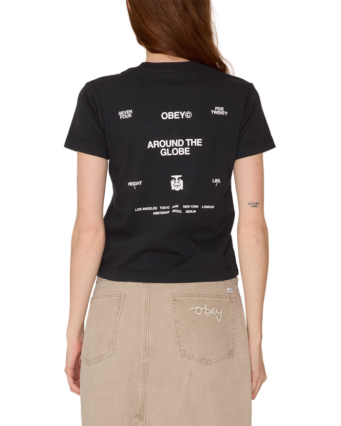 obey around the globe kaylin t shirt black