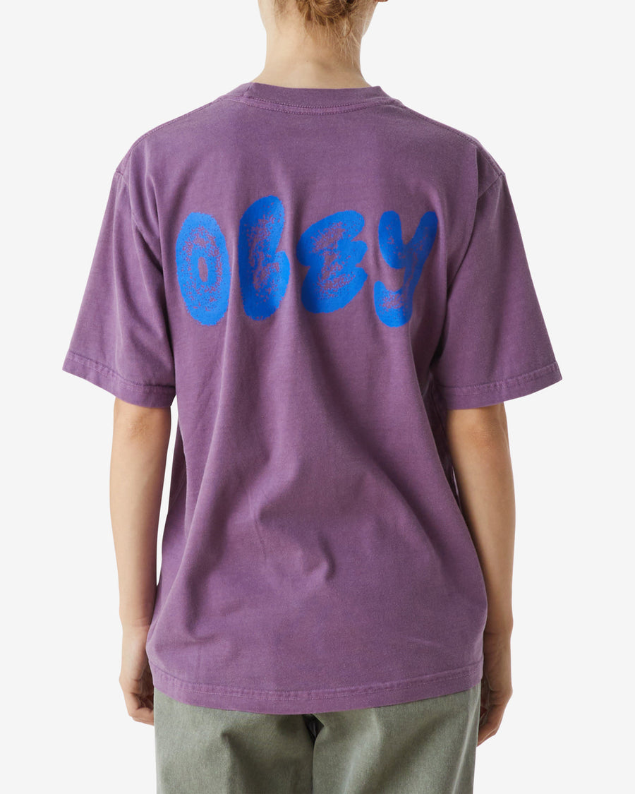 obey stippled maxine pigment t shirt pigment purple gumdrop