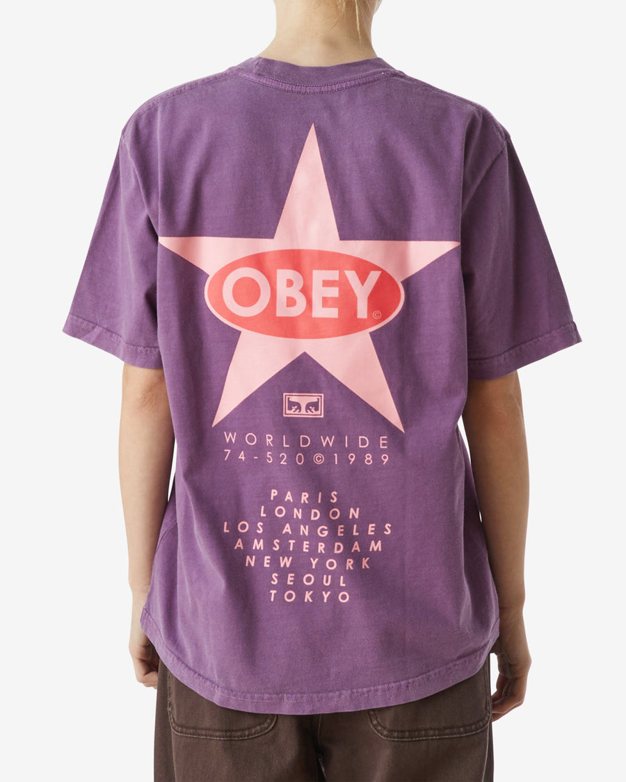 obey stardom maxine pigment t shirt pigment purple gumdrop