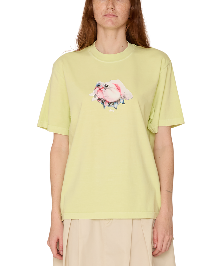 obey bulldog maxine pigment t shirt pigment shadow lime