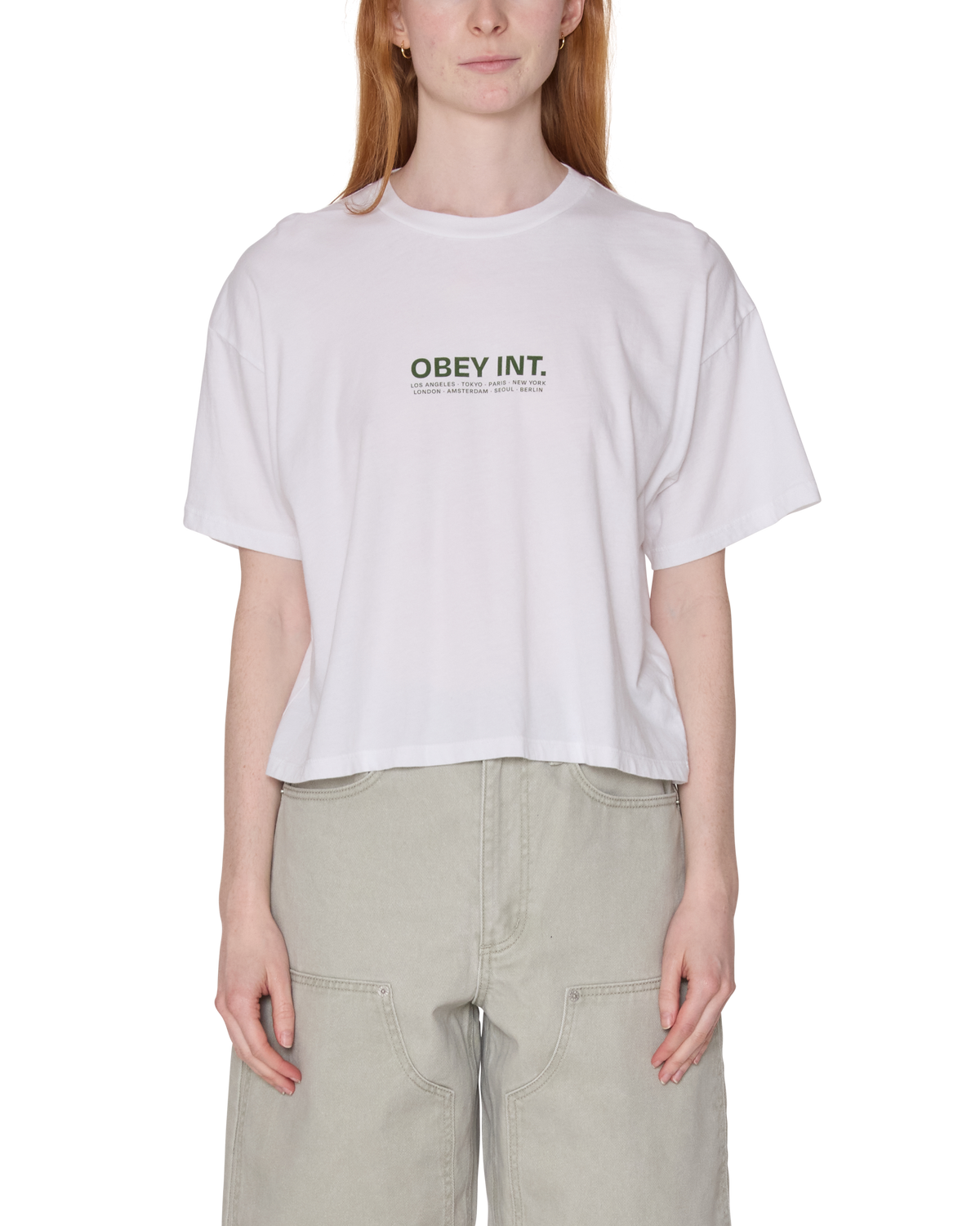 obey int row t-shirt white