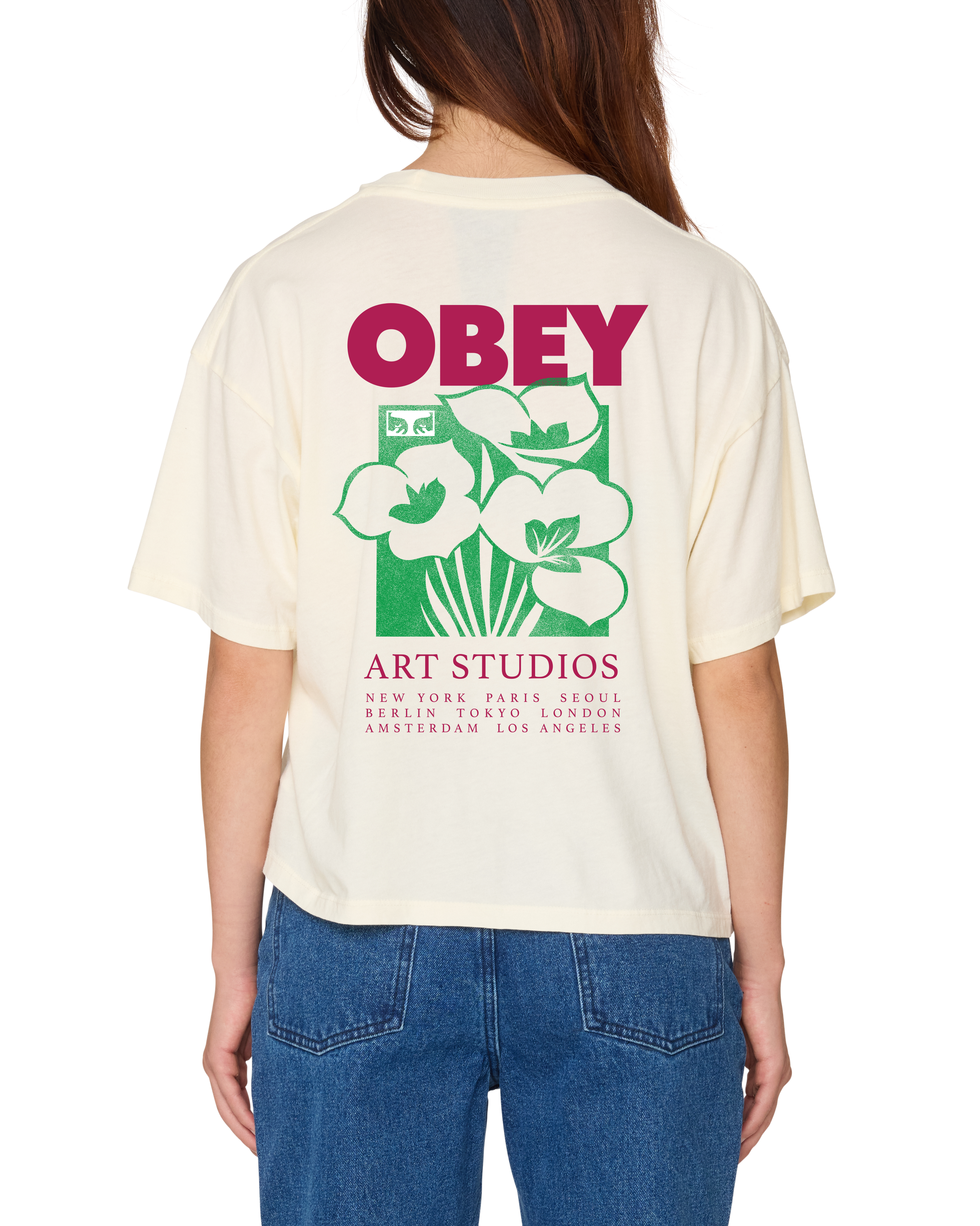 ART STUDIO FLOWERS ROW T-SHIRT (zoomed)