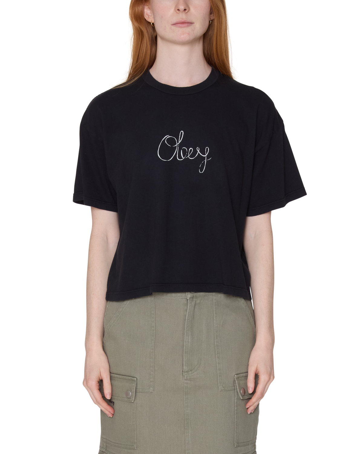 obey handwritten row t-shirt digital black
