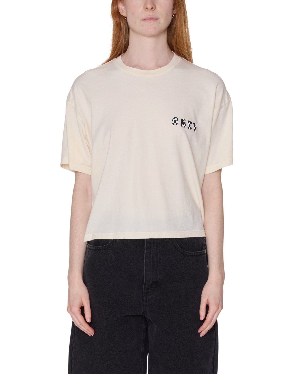 obey forget me not row t-shirt unbleached