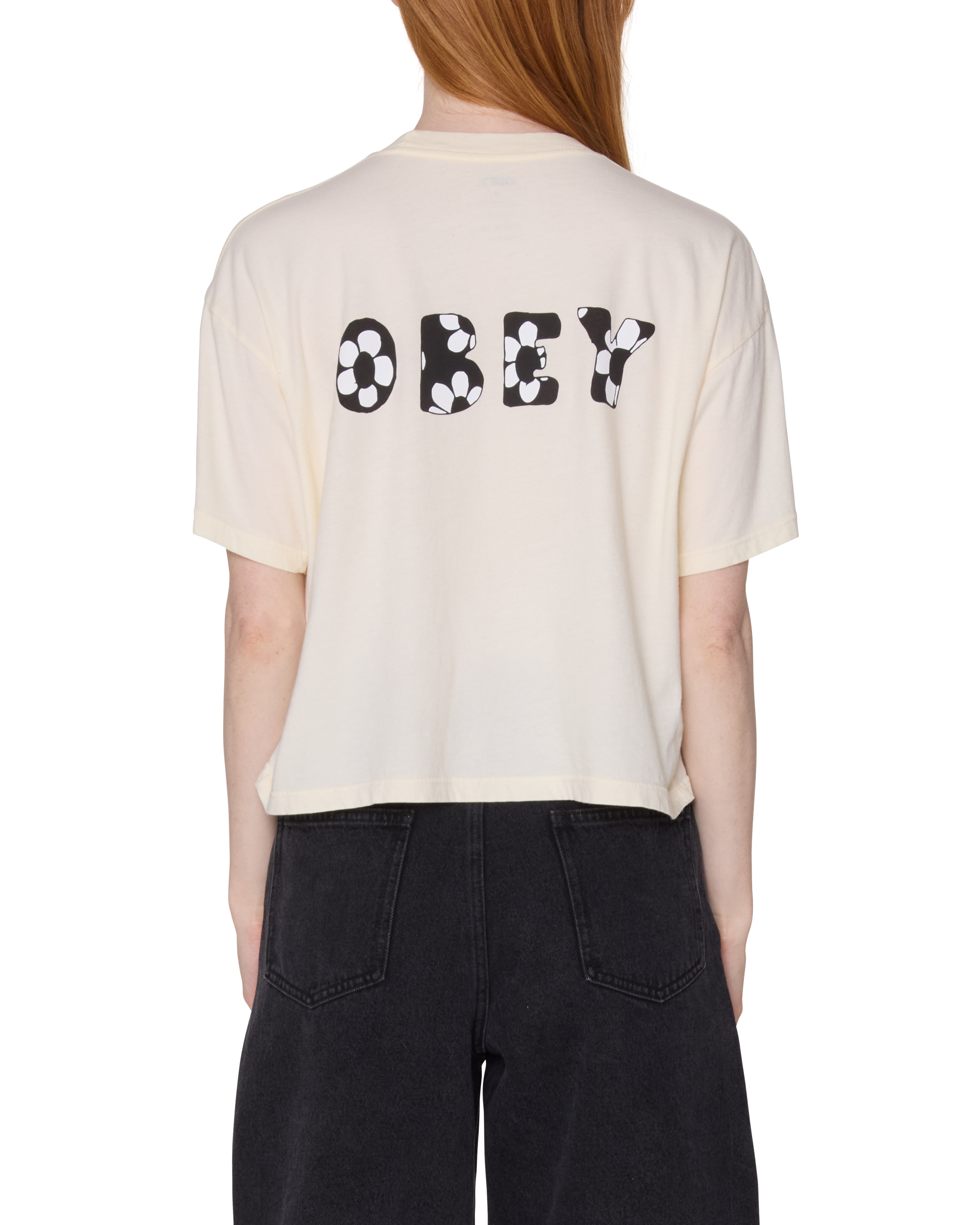 obey forget me not row t-shirt unbleached (zoomed)