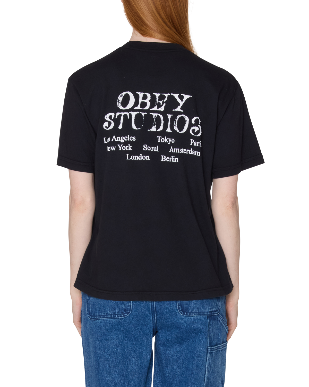 obey studio stamp michelle t-shirt digital black