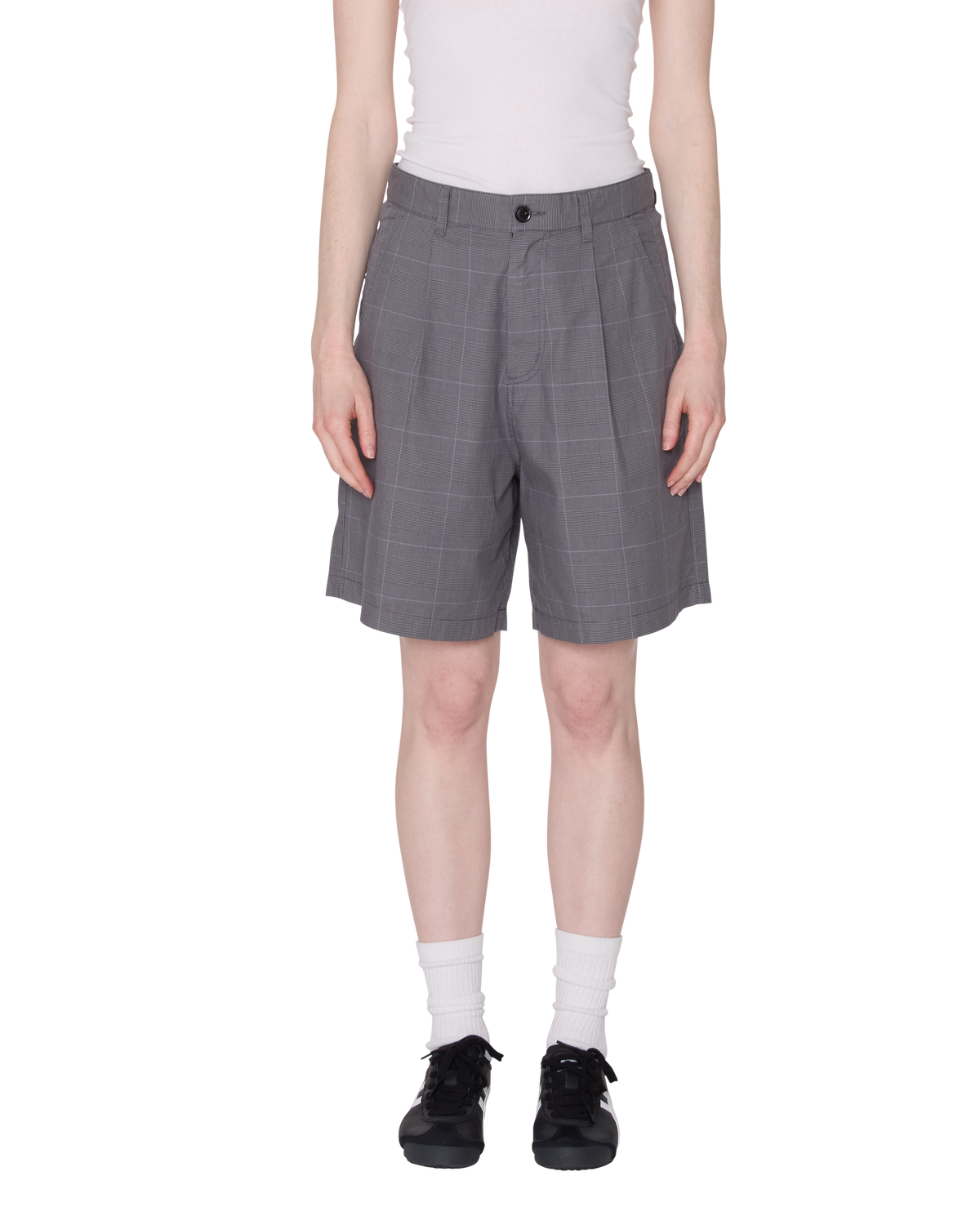 obey-olivia-plaid-short-grey-plaid