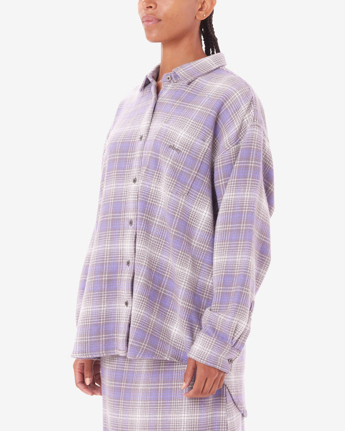 obey belmont plaid shirt aster purple