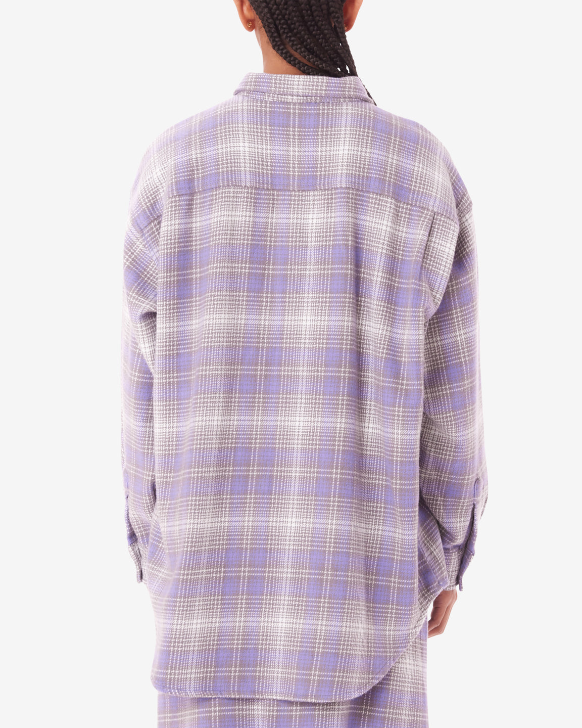 obey belmont plaid shirt aster purple