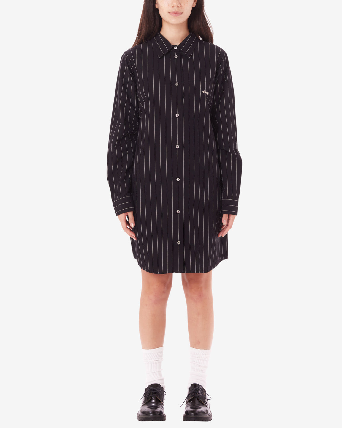 obey trinity shirt dress digital black multi