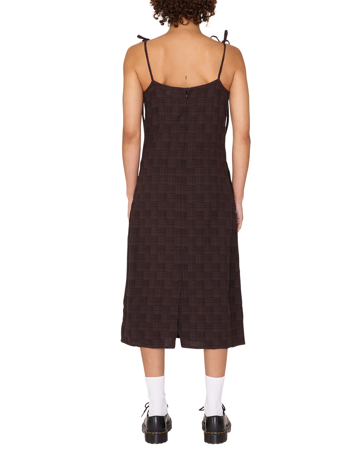 obey vivian plaid dress java brown multi