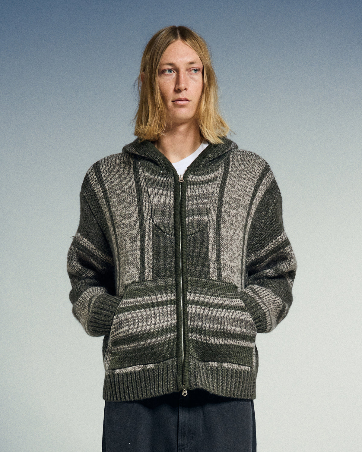 ZIP UP BAJA SWEATER
