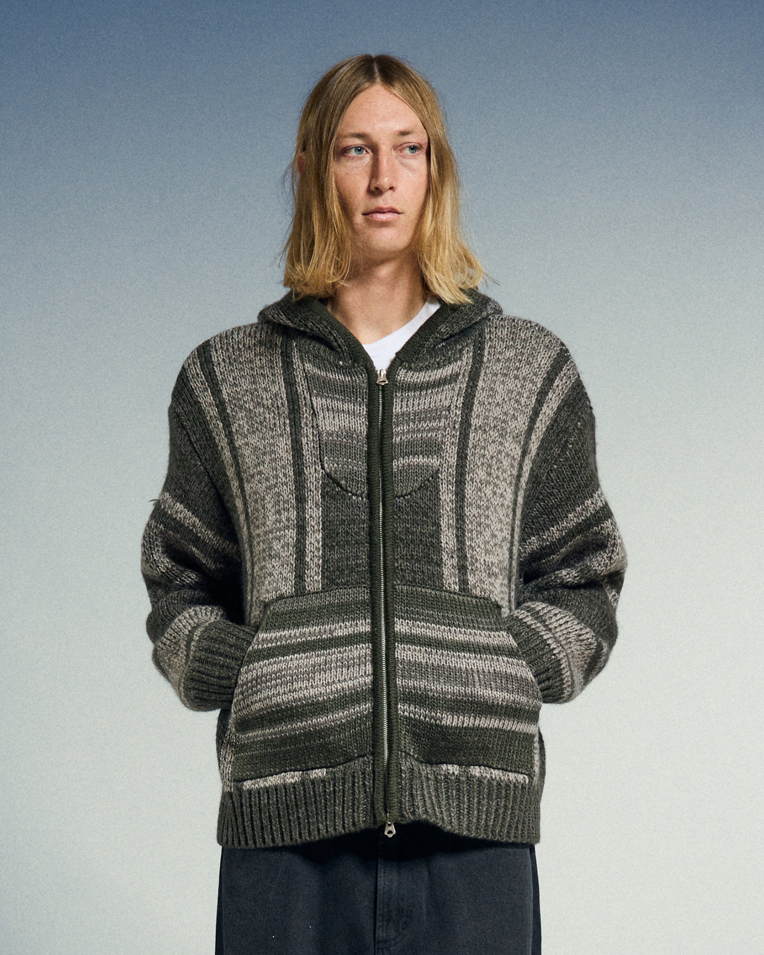 ZIP UP BAJA SWEATER (zoomed)