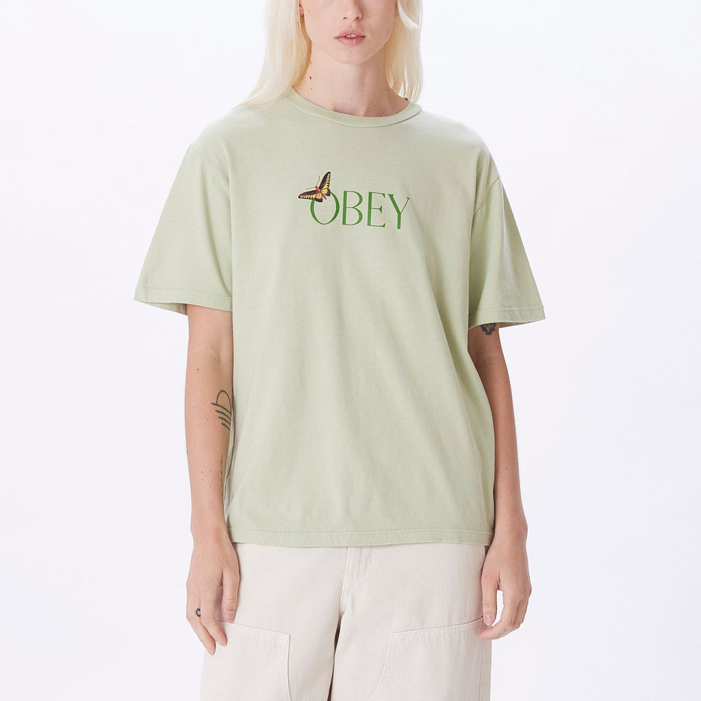 BUTTERFLY PIGMENT DYE CHOICE T-SHIRT CUCUMBER | OBEY Clothing