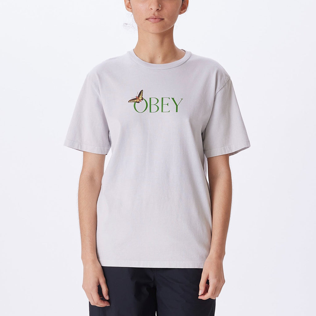 BUTTERFLY PIGMENT DYE CHOICE T-SHIRT OPAL | OBEY Clothing