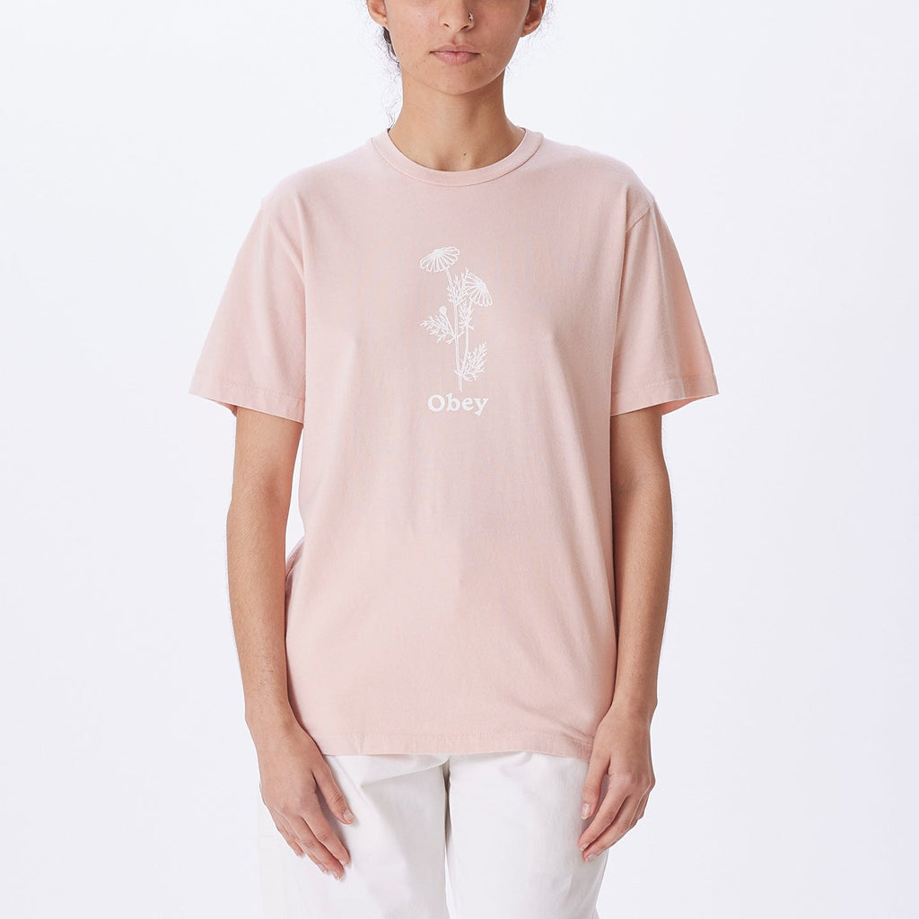 WEEDS PIGMENT DYE CHOICE T-SHIRT PINK CLAY | OBEY Clothing